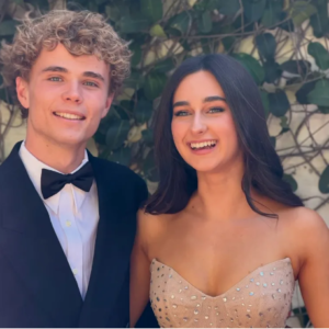 Walker Halls and Ava Bozzi prom photo with Matt Bomer and Bryan Lourd families