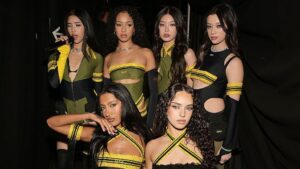 KATSEYE members showing support during Manon hiatus press interview 2026